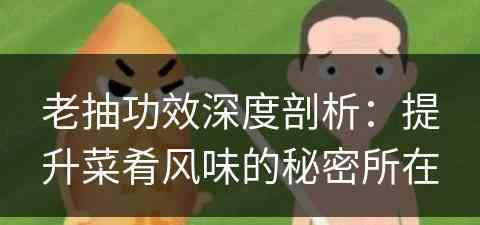 老抽功效深度剖析：提升菜肴风味的秘密所在